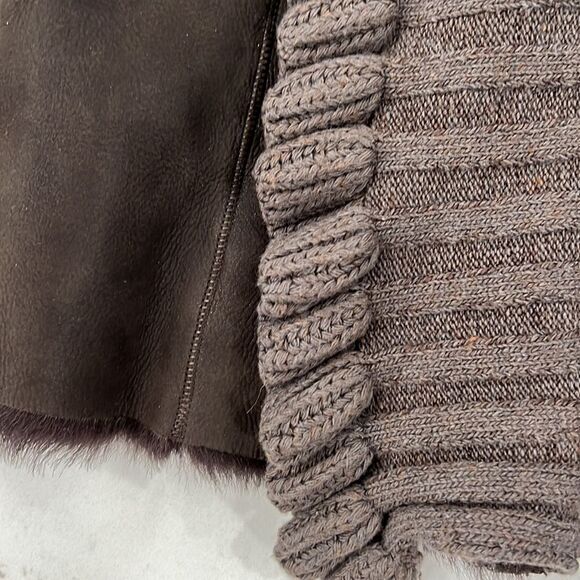 Koc Womens Euro Size L Full-Zip Brown 100% Shearling Vest - Picture 7 of 11